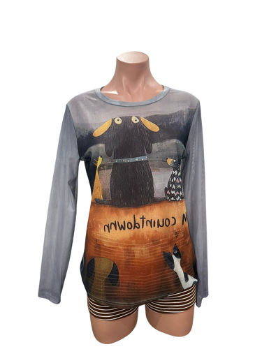 Y2K Puppy Z Mesh Top