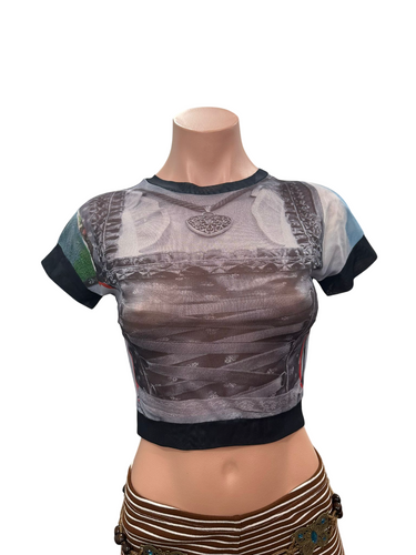 Y2K Crooky Mesh Top