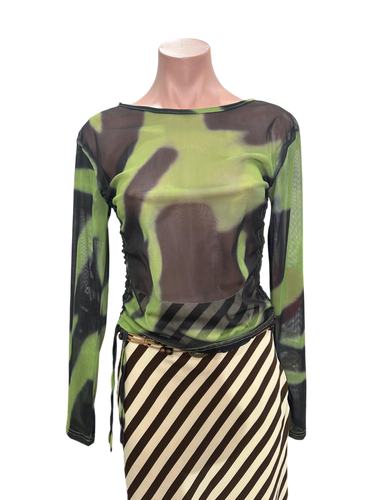 Y2K Green Lantern Mesh Top