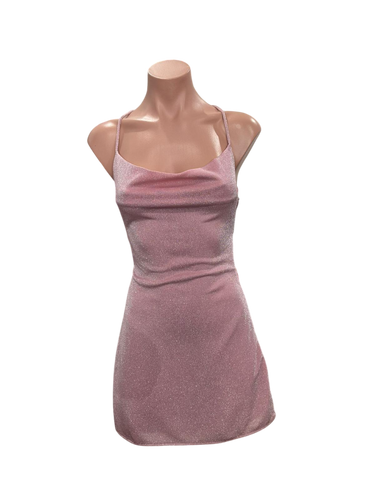 Baby Pink Glittery Mini Dress