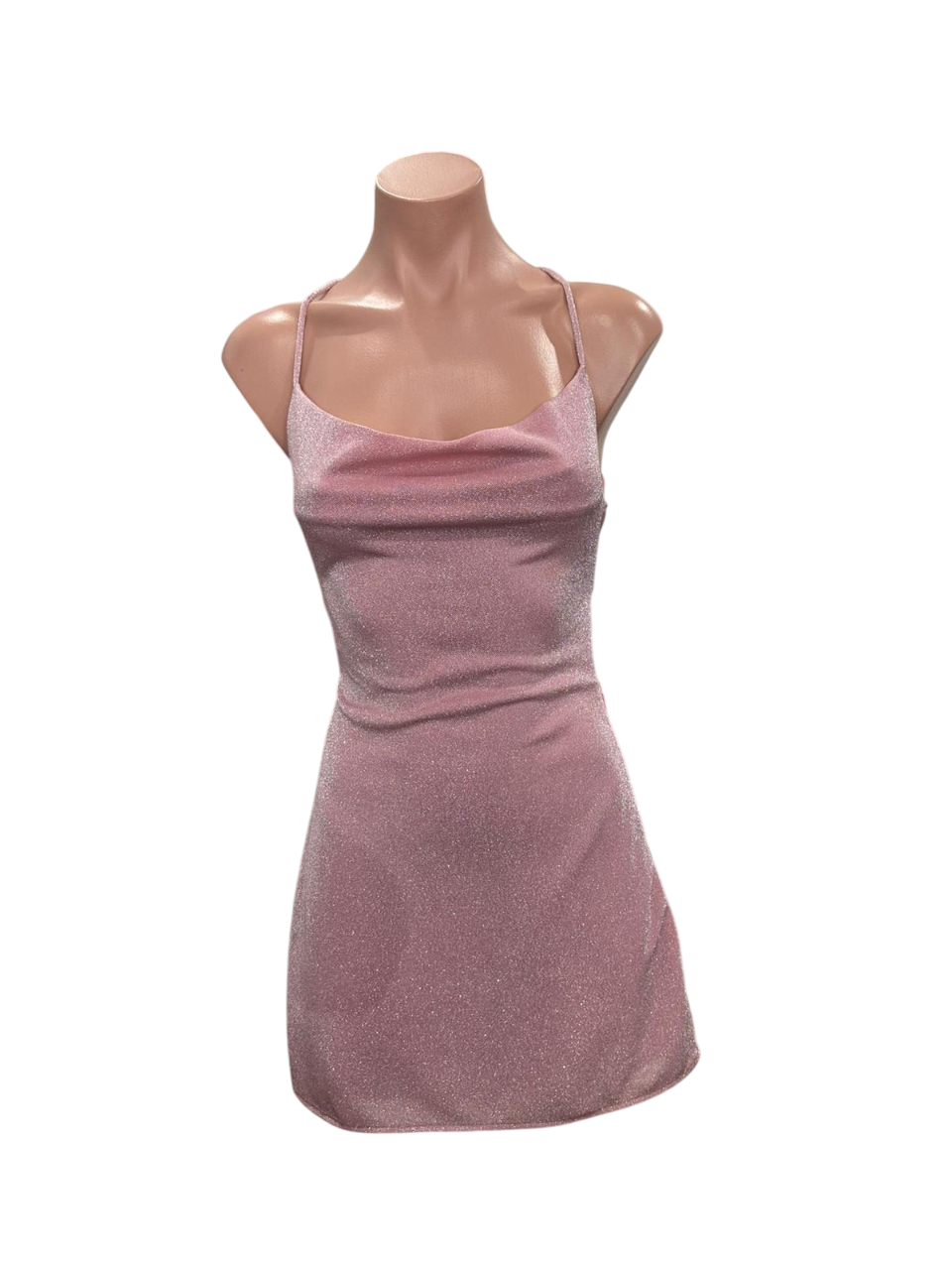 Baby Pink Glittery Mini Dress