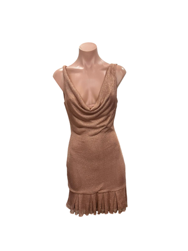 Halter Sequin Rose Gold Mini Dress