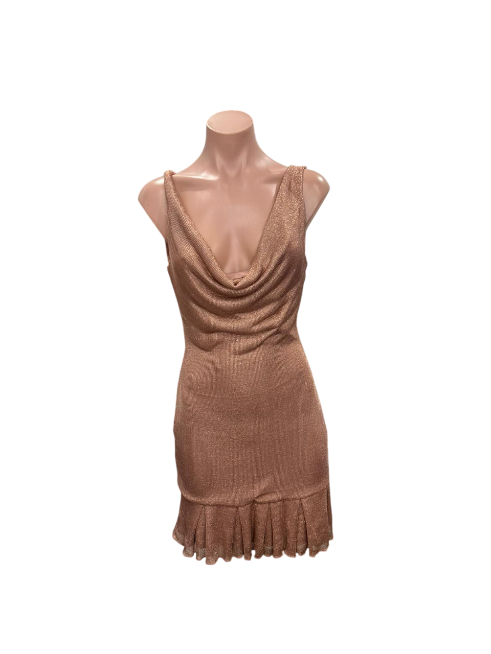Halter Sequin Rose Gold Mini Dress