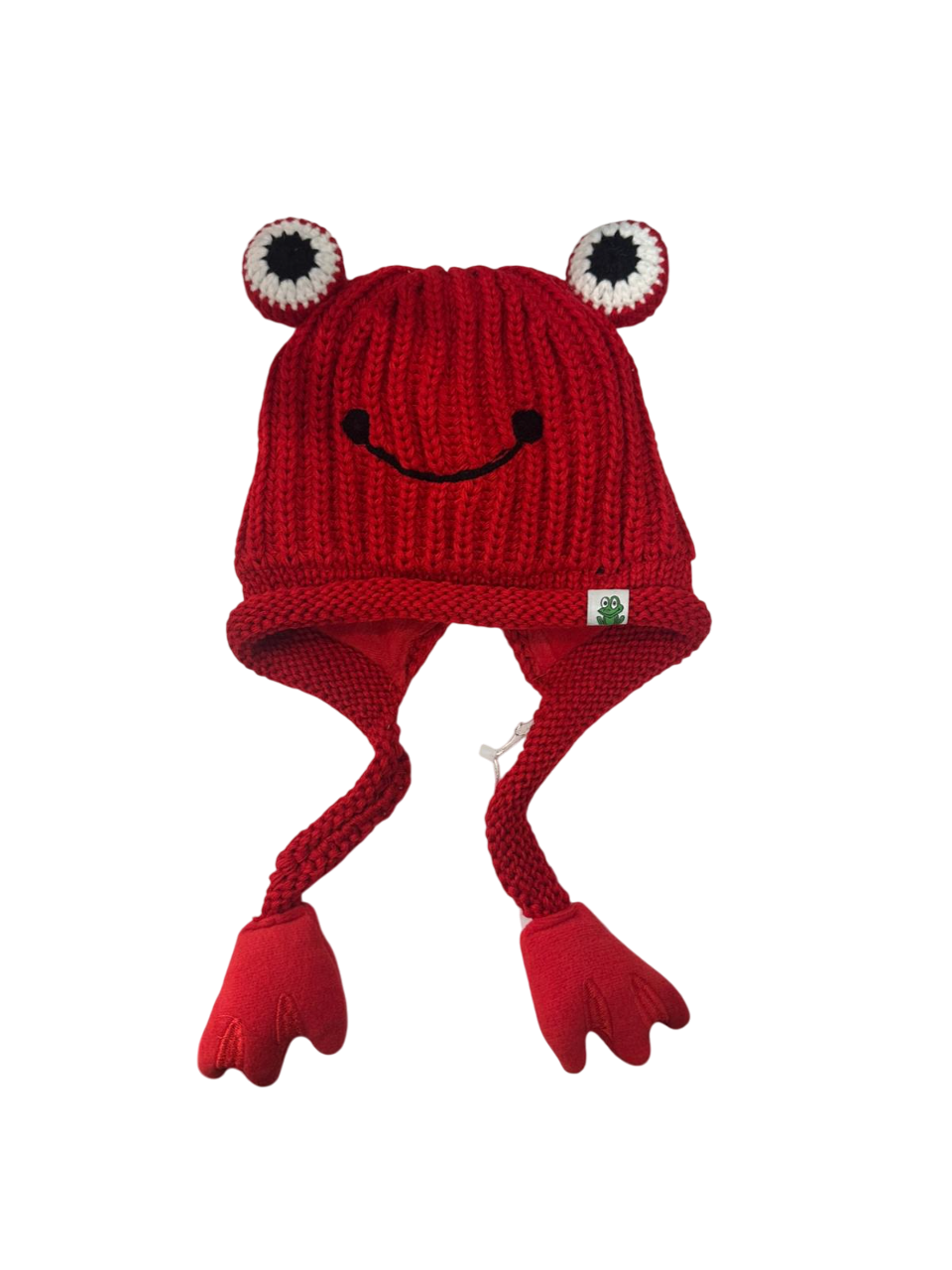 Crocheted Frog Hat - Red