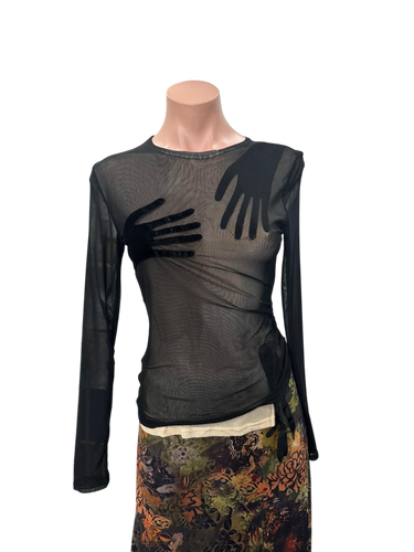 Y2K Shadow Hands Mesh Top