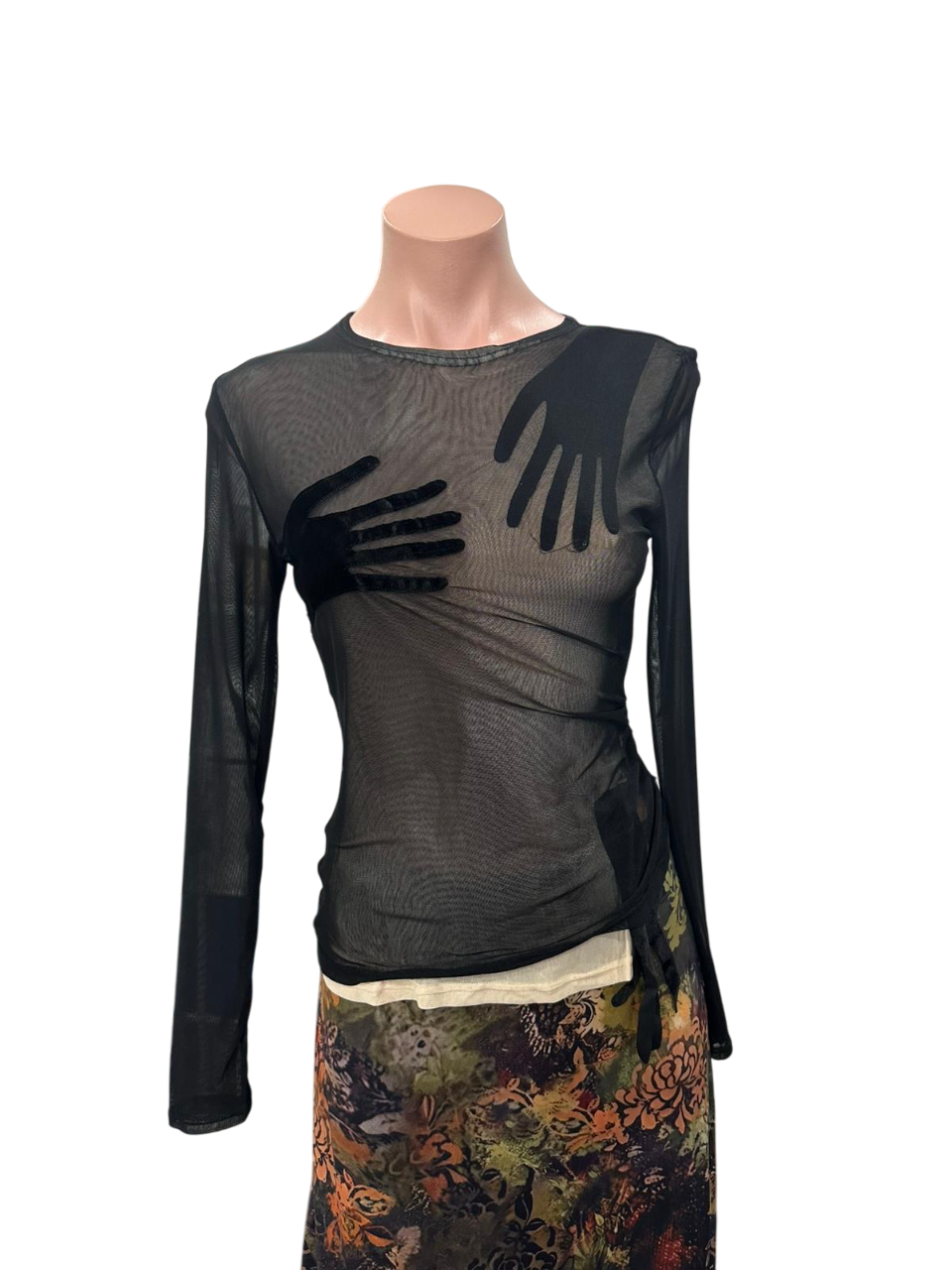 Y2K Shadow Hands Mesh Top