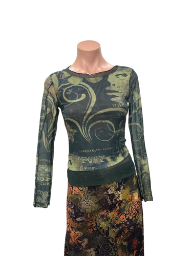 Y2K Oatly Mesh Top