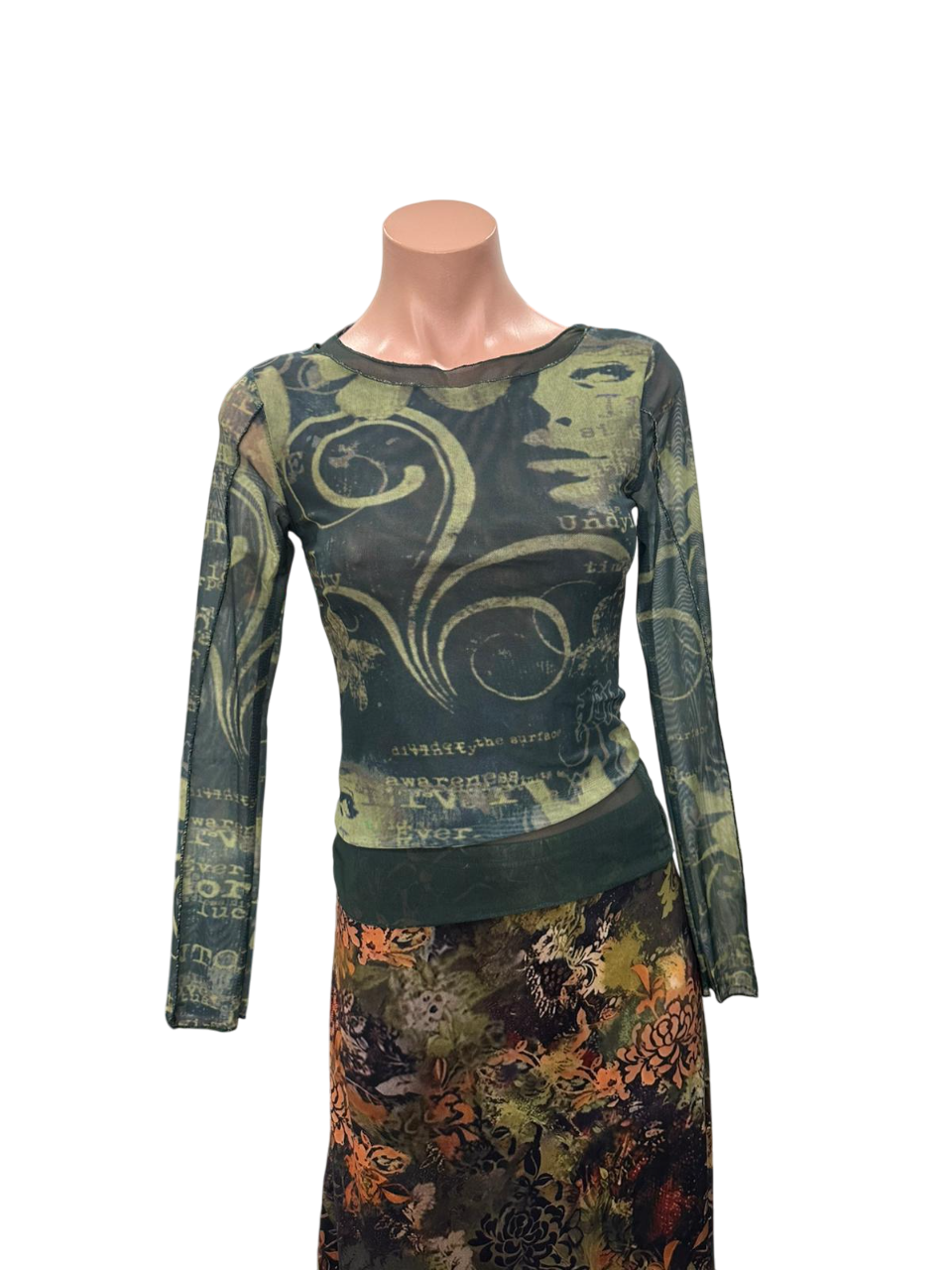 Y2K Oatly Mesh Top