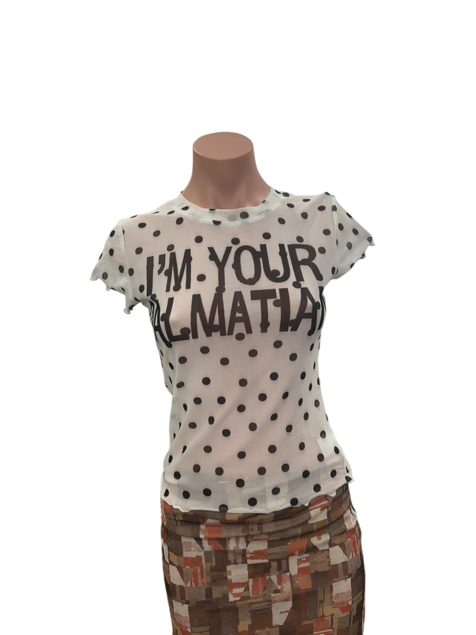 Y2K Dalmation Mesh Top