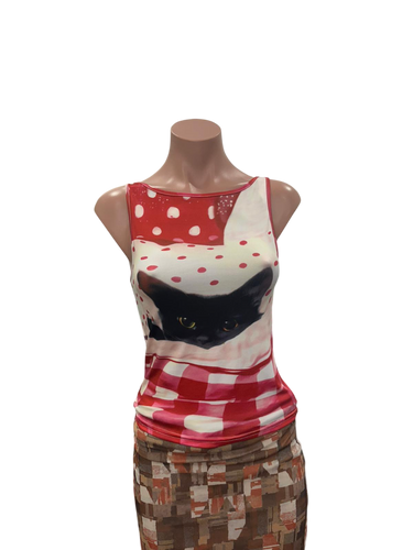 Y2K She's Catty Mesh Top