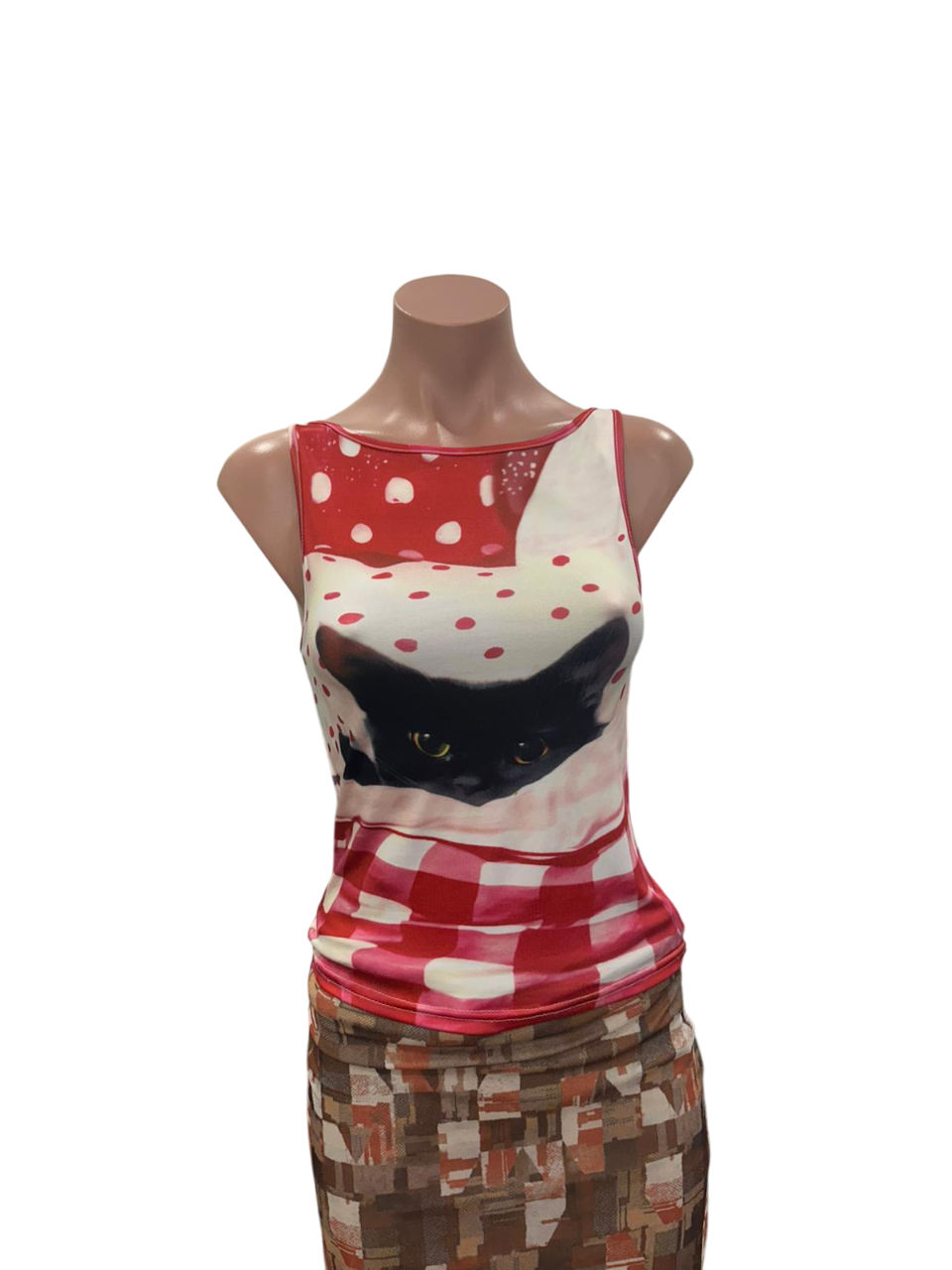 Y2K She's Catty Mesh Top