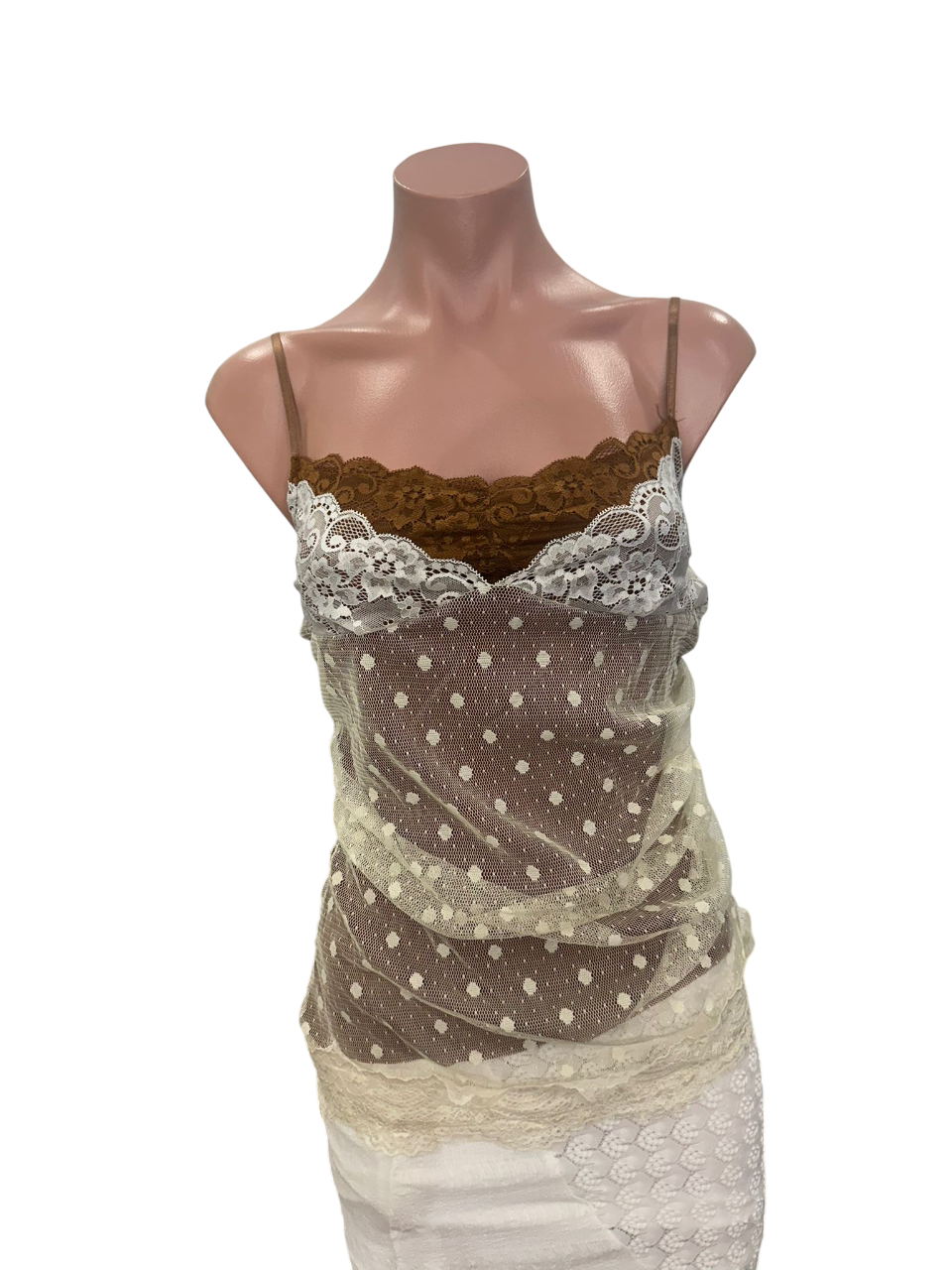 Sheer Lace Top - Brown