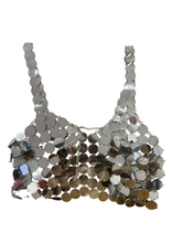 Load image into Gallery viewer, Disco Sequin Silver Top