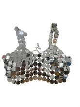 Load image into Gallery viewer, Disco Sequin Silver Top