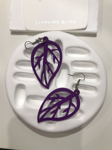 Boho Leaf Purple Earring