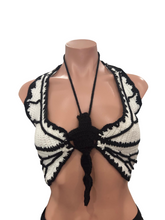 Load image into Gallery viewer, Butterfly Crochet Top - BnW