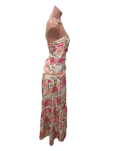 Strapless Floral Princess Maxi Dress