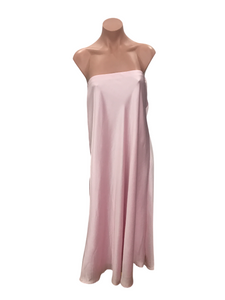 Pink Satin Long Skirt