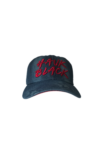 Hauk Black Baseball Cap - Red Font