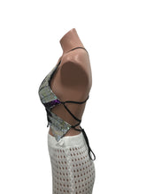 Load image into Gallery viewer, Sequin Butterfly Crop Top Purple Gradient
