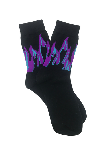 Purple Blue Fire Socks