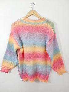 Knit Jumpers Loose Fit Style Rainbow