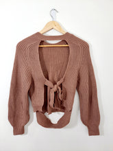 Load image into Gallery viewer, Tie Back Backless Style Knit Top Chocolate