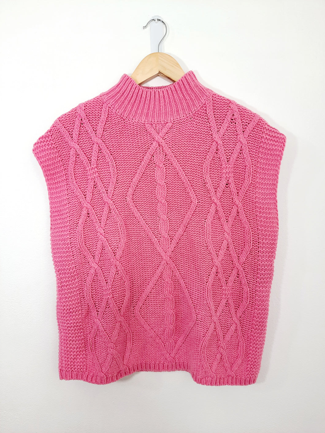 Knit Vest Jumpers Oversized Style Pink