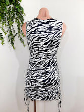 Load image into Gallery viewer, Sleeveless Animal Zebra Print Mini Dress White
