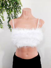 Load image into Gallery viewer, Sleeveless Fluffy Crop Top White