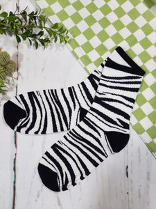 Animal Zebra Print Socks White