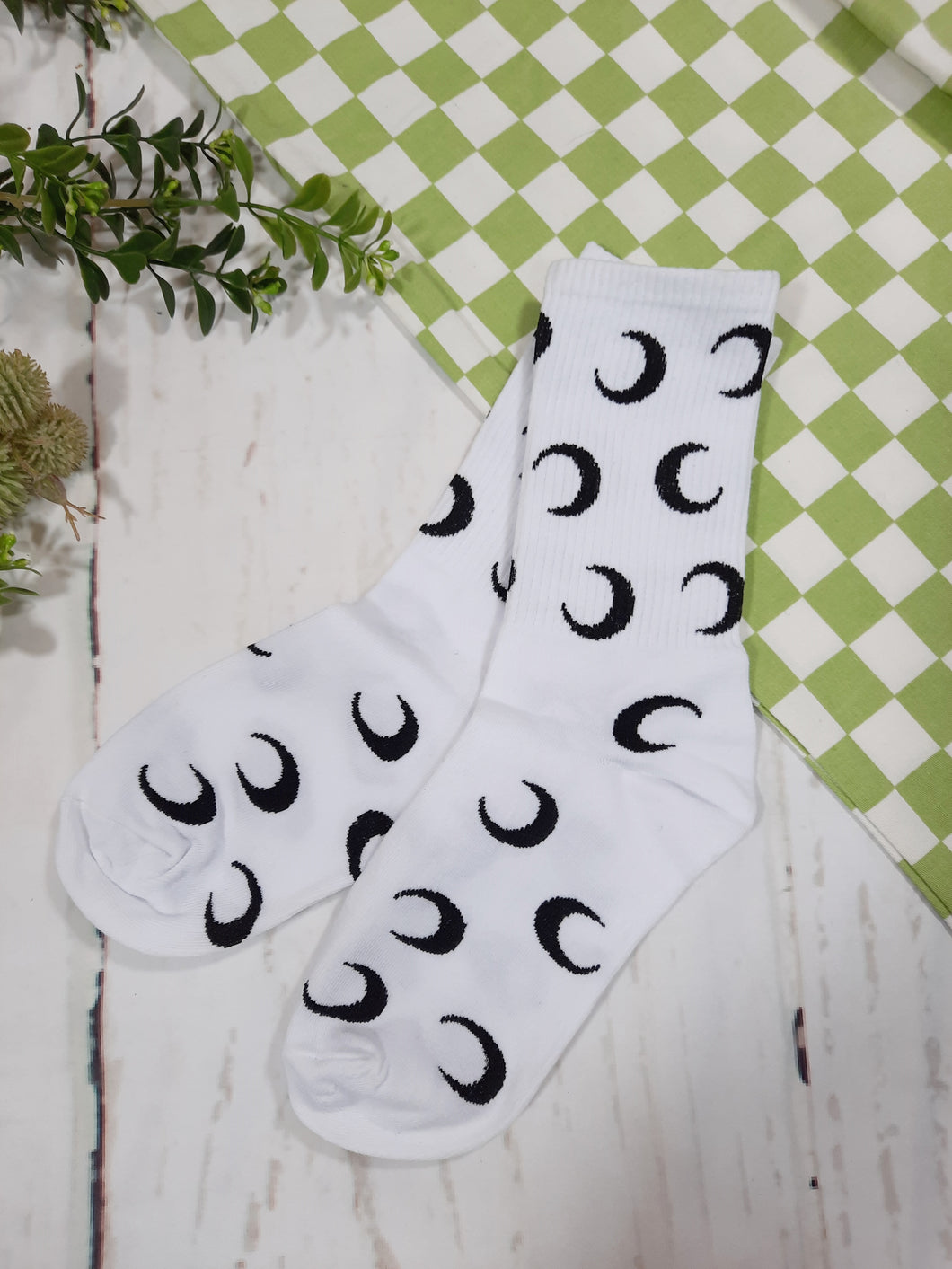 Crescent Moon Print Socks