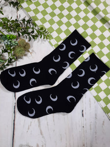 Crescent Moon Print Socks