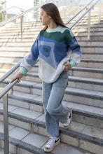 Load image into Gallery viewer, Graphic Pattern Knit Jumper Green Blue