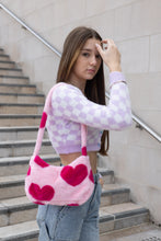 Load image into Gallery viewer, Fluffy Heart Print Shoulder Bag Pink