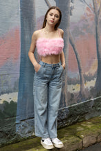Load image into Gallery viewer, Fluffy Feather Crop Top Pink