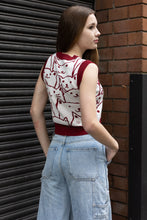 Load image into Gallery viewer, Cute Kitten Print Knit Vest Red