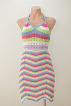 Load image into Gallery viewer, Halter Wave Striped Knit Mini Dress