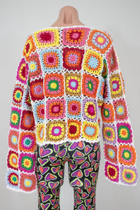 Floral Crochet Cardigan Multi-Colour