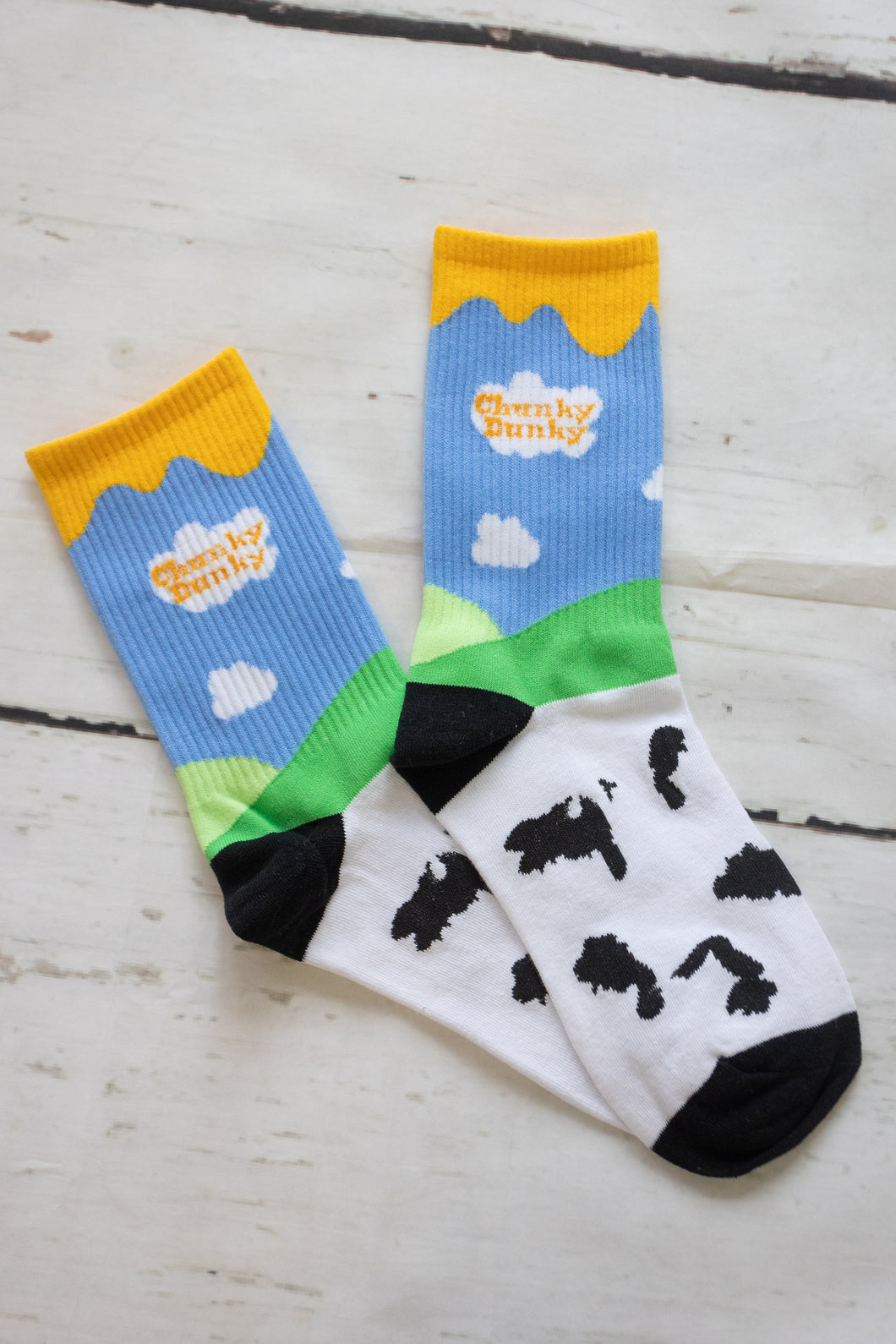 Coloured Cow Print Socks