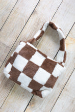 Load image into Gallery viewer, Fluffy Check Print Shoulder Bag Brown